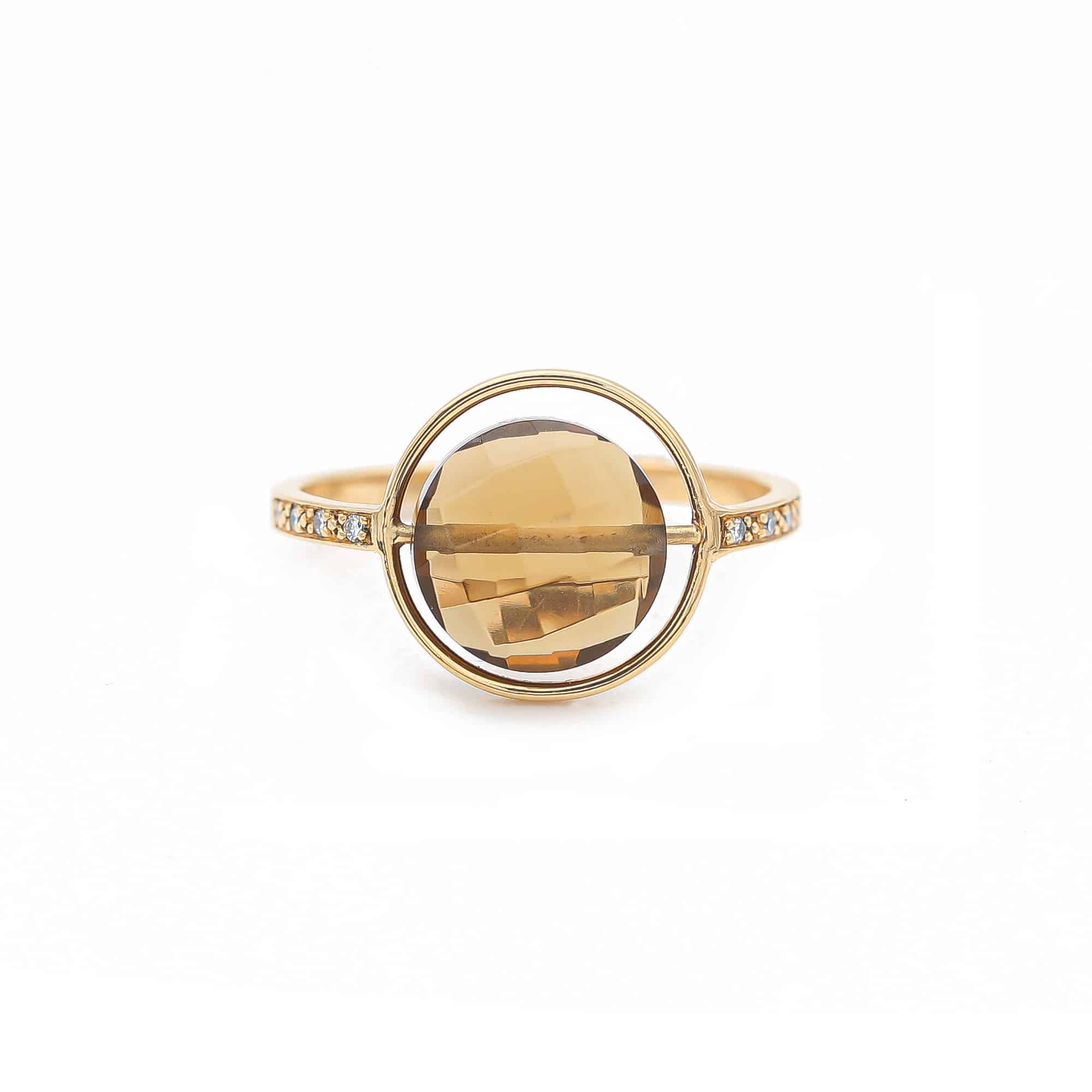 Ring Petit Regard Diamants Quartz Whisky - Image 2