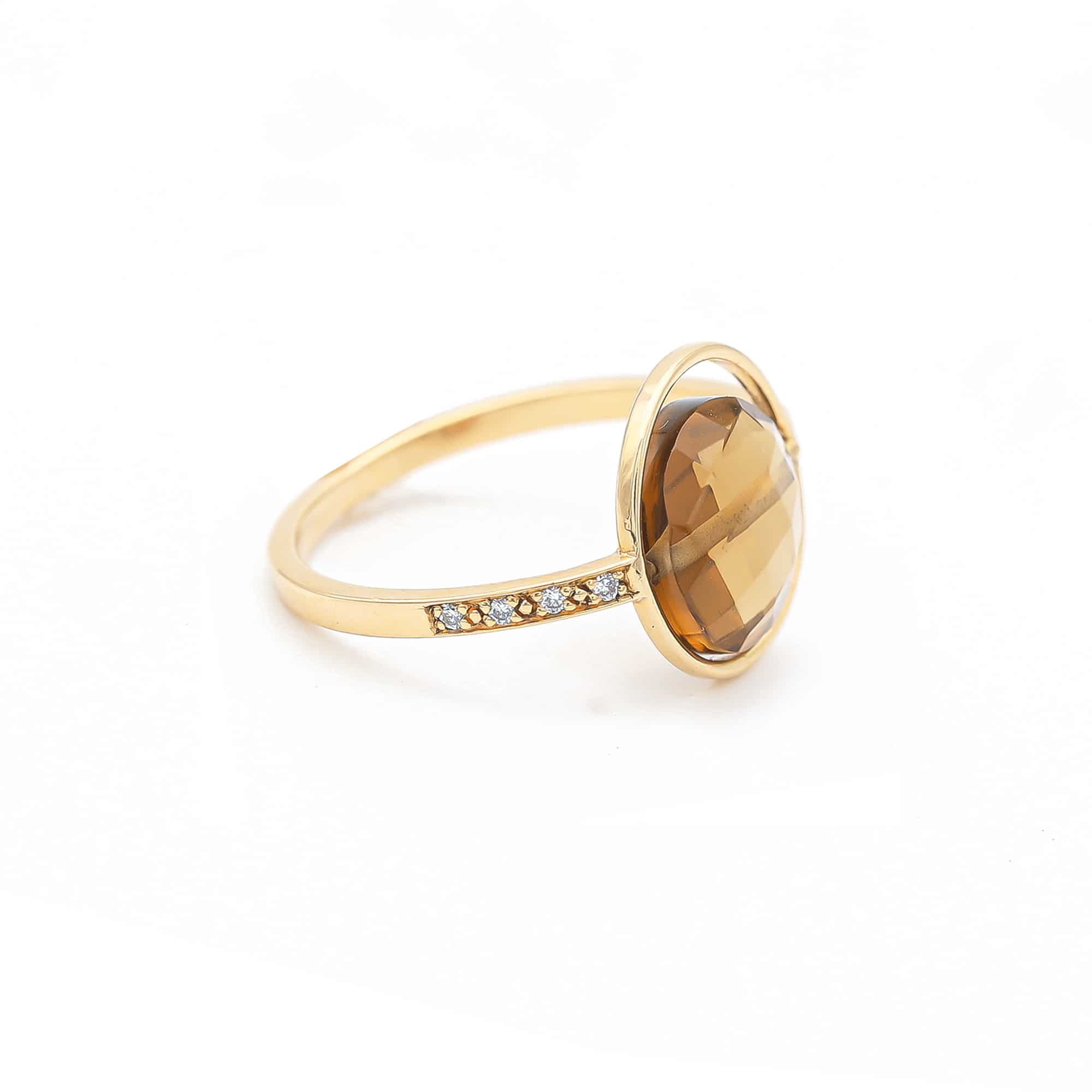 Ring Petit Regard Diamants Quartz Whisky - Image 3