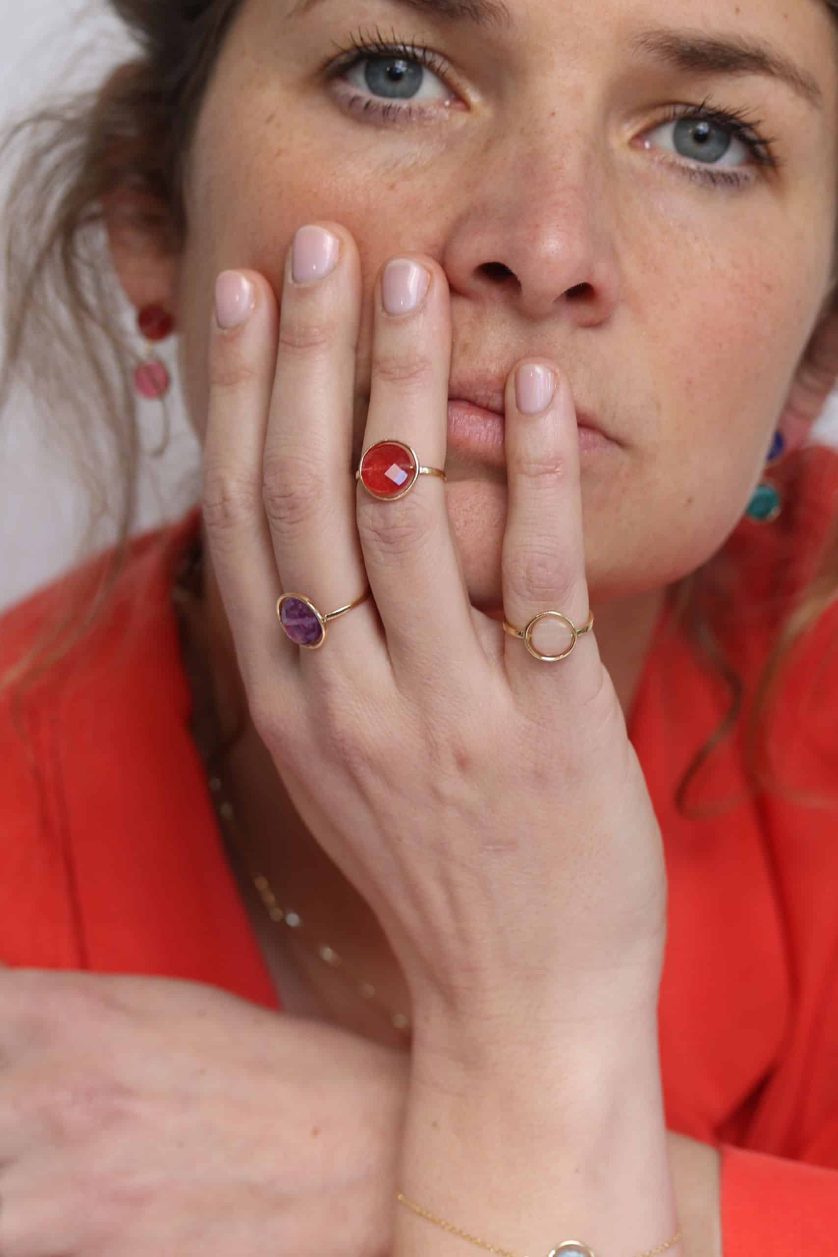 Bague Petit Regard Quartzite rouge – Image 5